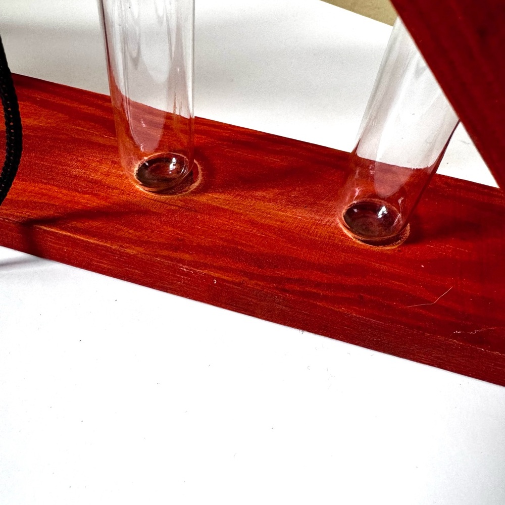 Plant Propagation Stand, Wood Window Hanging Triangle with Test tubes, handmade - Picture 7 of 12